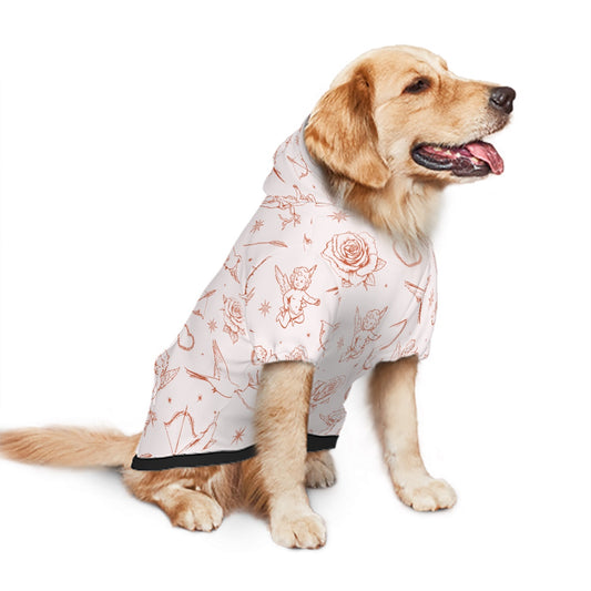 Cupid and Roses Dog Hoodie