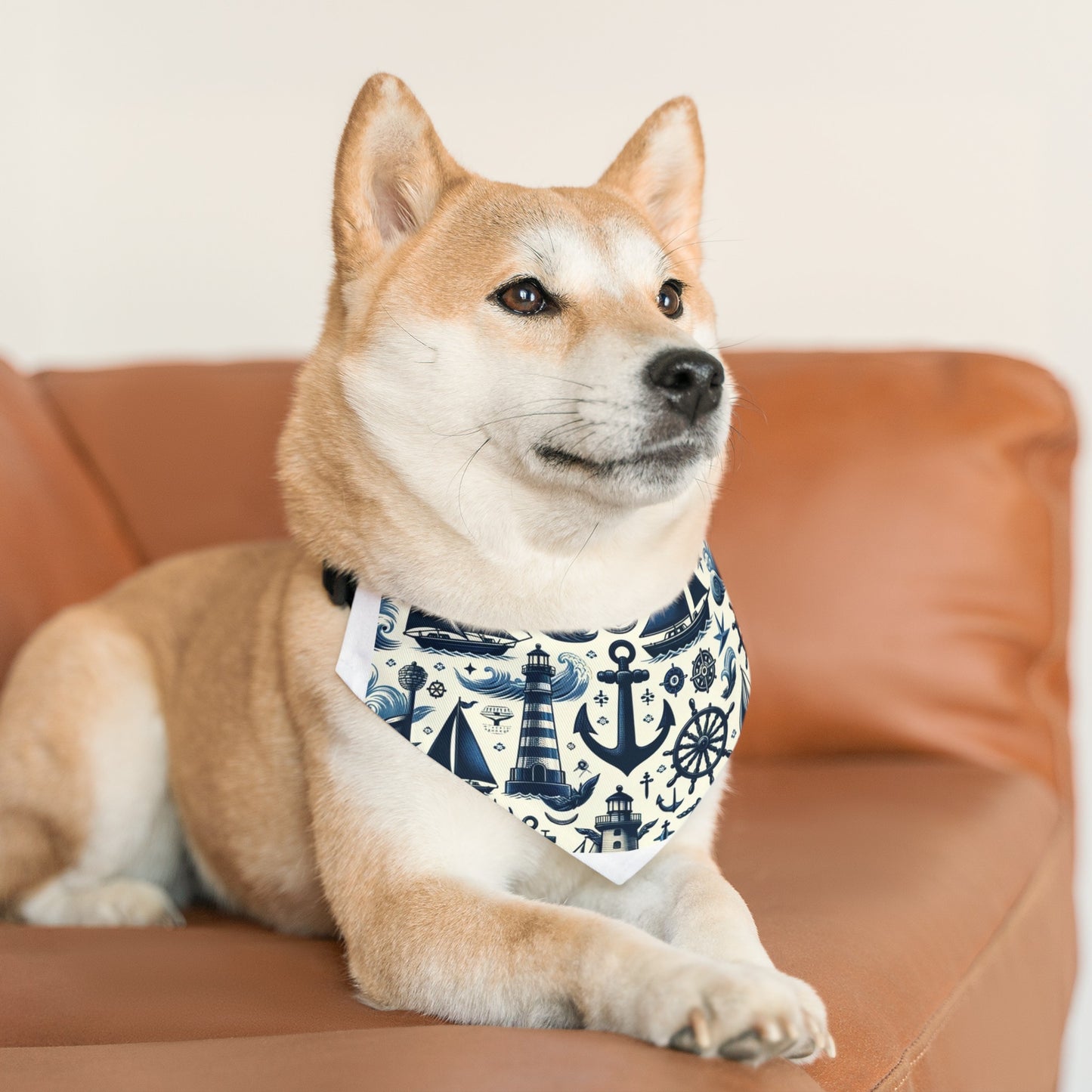 Seafarer's Tail Nautical Style Pet Bandana Collar