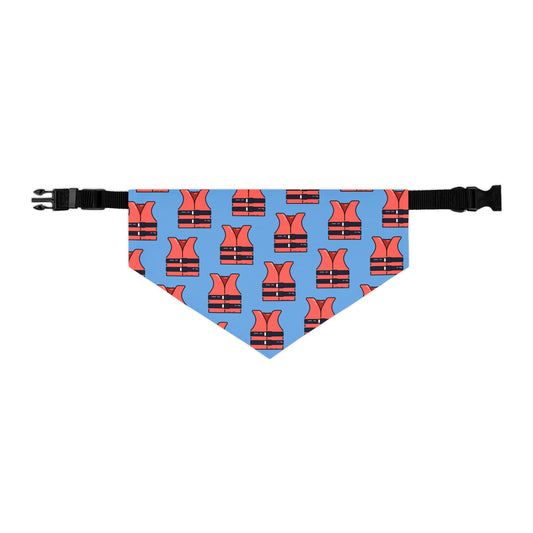 Anchors Aweigh Pet Bandana: Nautical Life Jacket Style