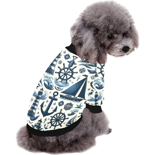 Seafarer's Tail Nautical Style Dog Windbreaker.