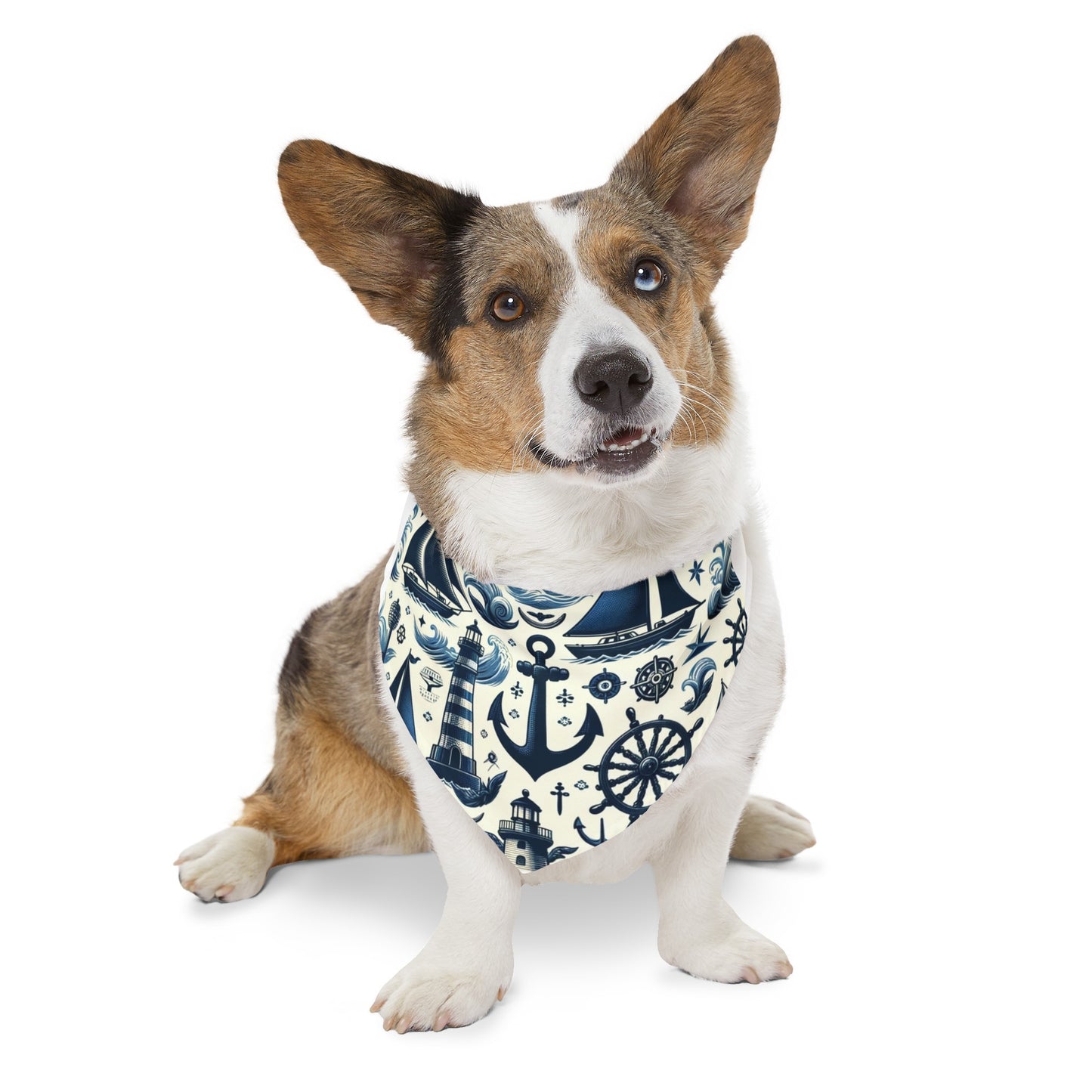 Seafarer's Tail Nautical Style Pet Bandana Collar