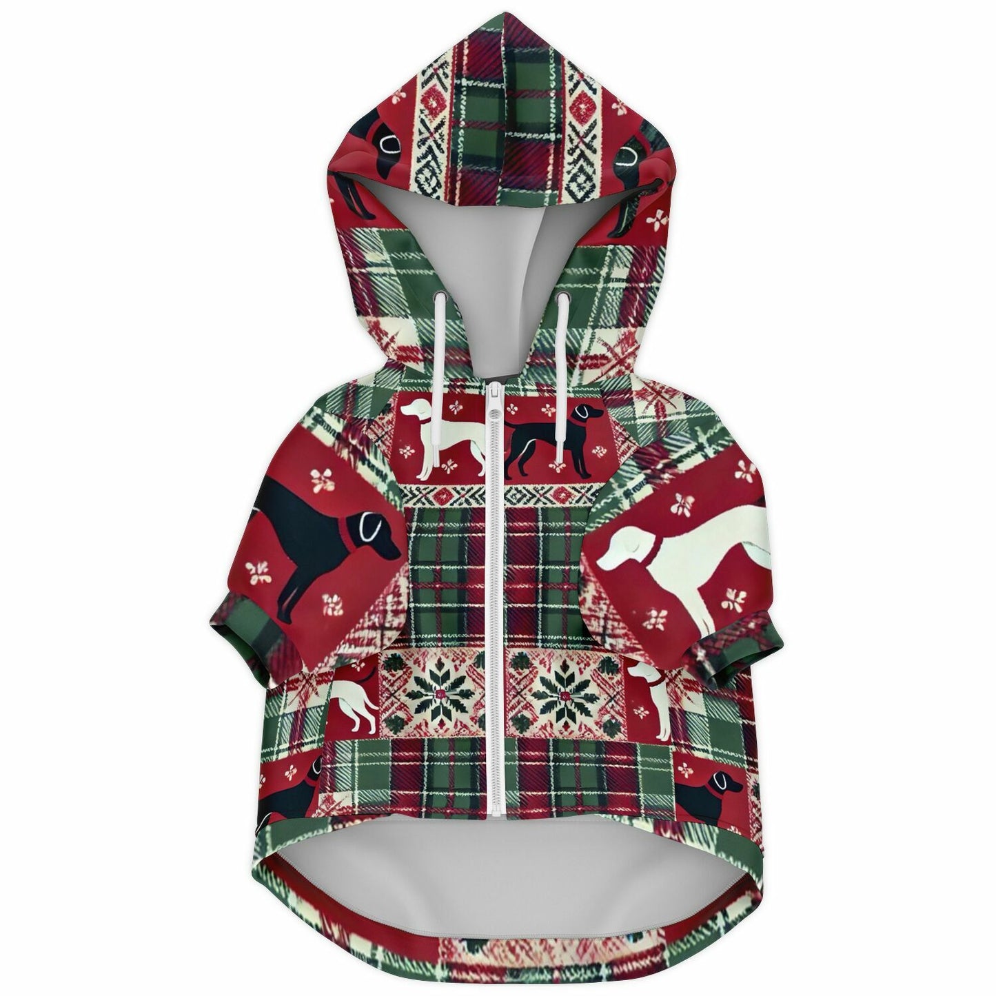 Plaid & Paws Holiday Hoodie