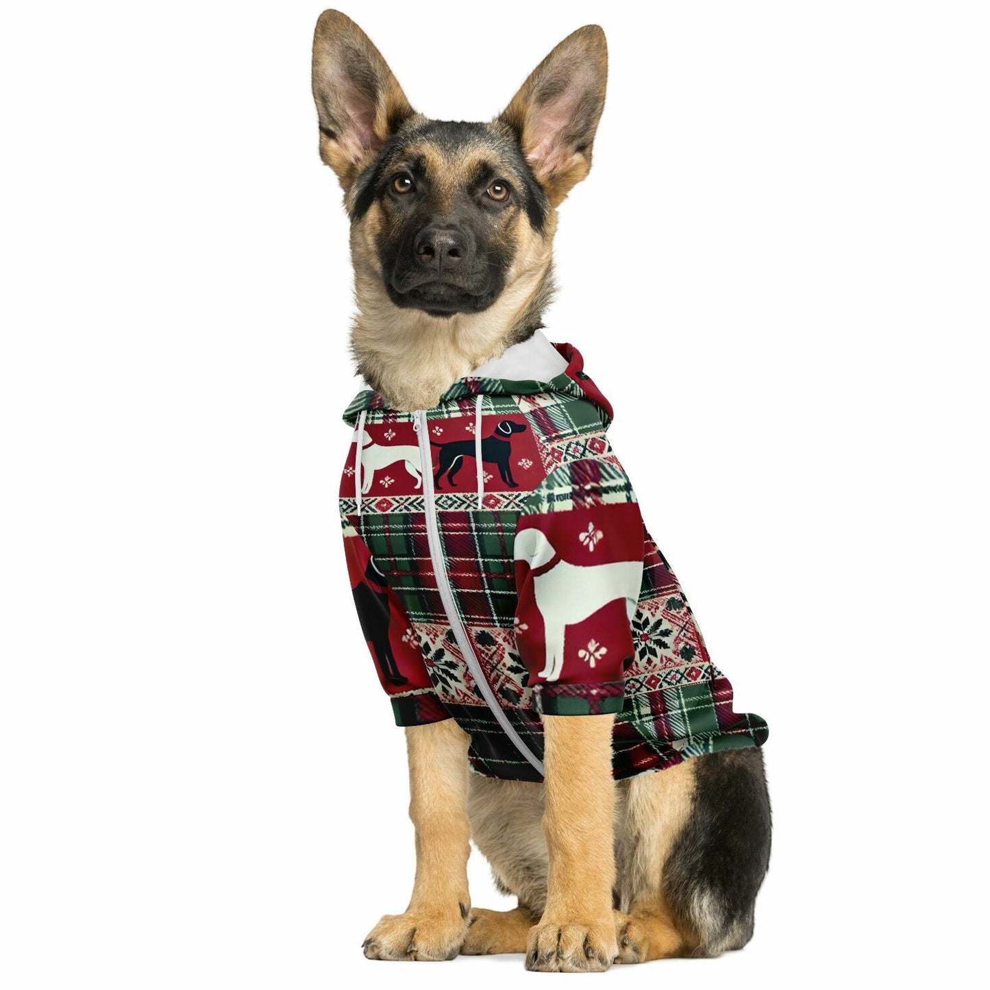 Plaid & Paws Holiday Hoodie