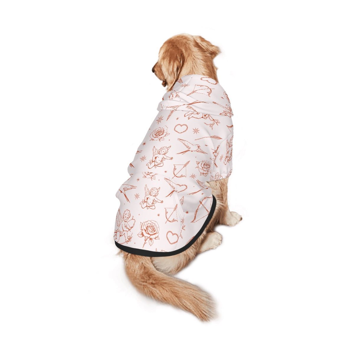 Cupid and Roses Dog Hoodie