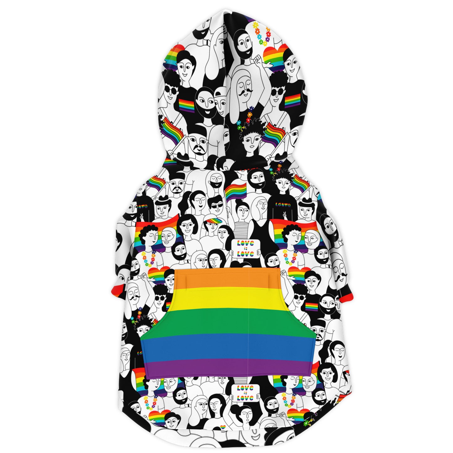 Love is Love Celebration Athletic Dog Zip-Up Hoodie