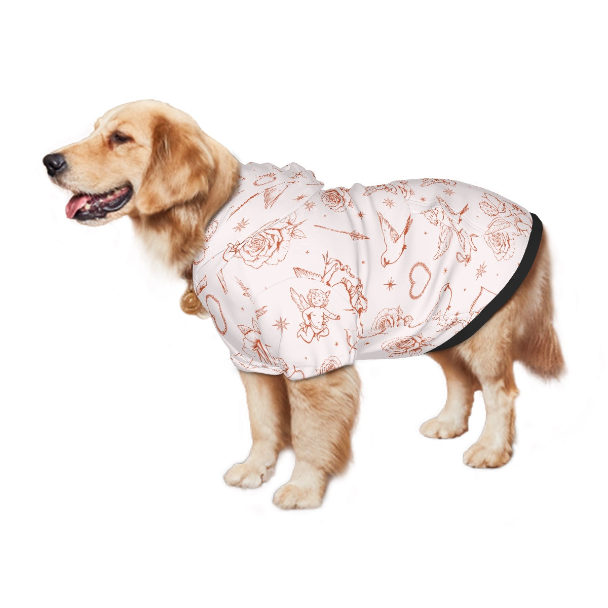 Cupid and Roses Dog Hoodie