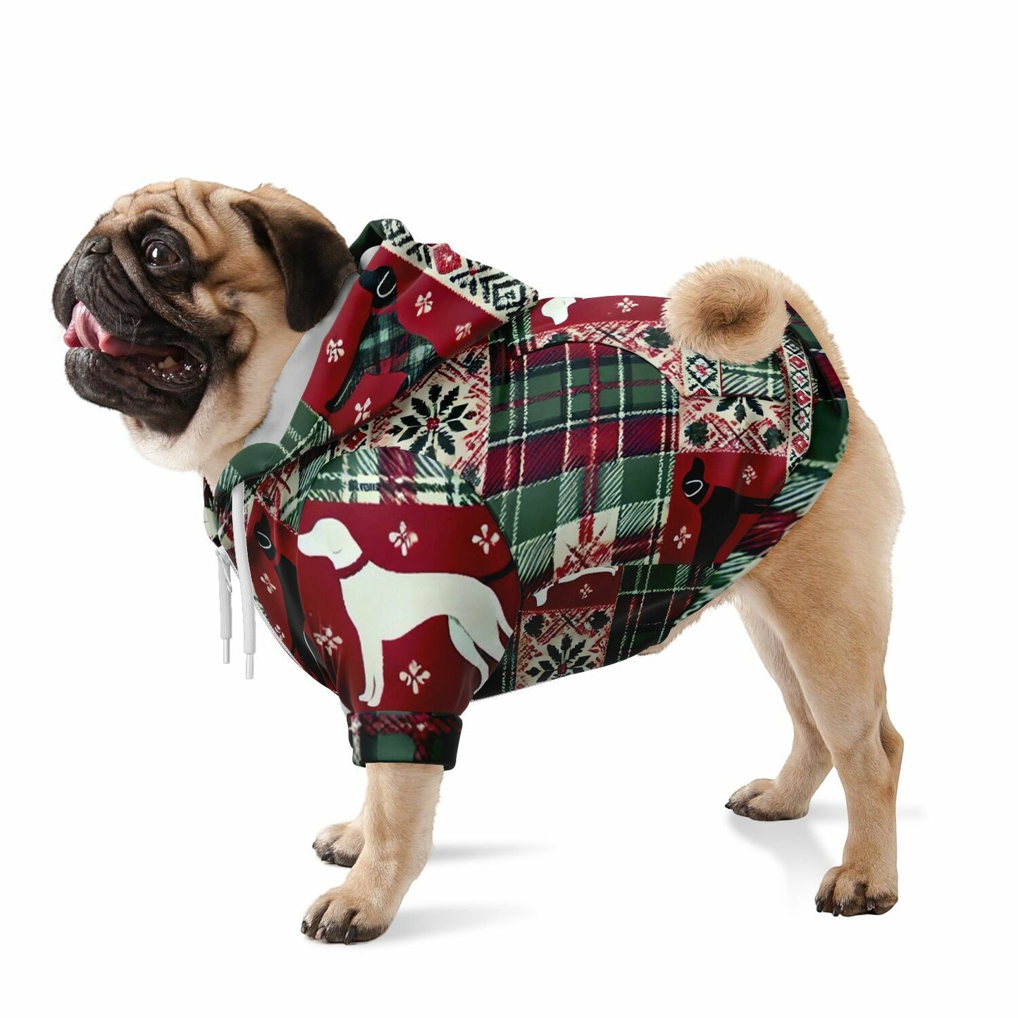 Plaid & Paws Holiday Hoodie