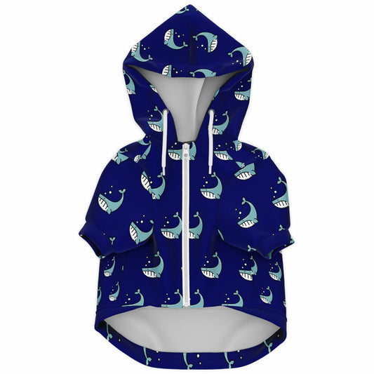 Anchors Aweigh Pet Hoodie: Whale's Tail